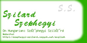 szilard szephegyi business card